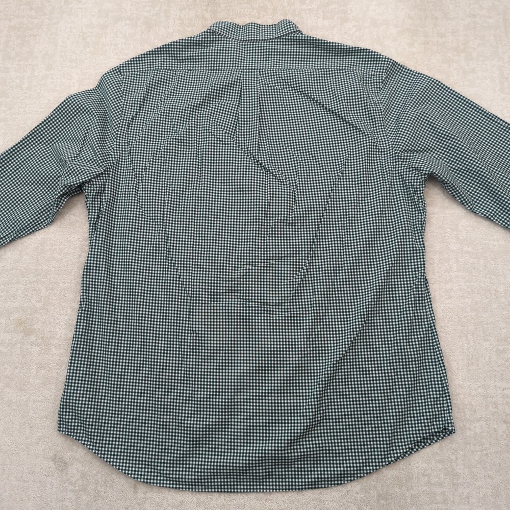 Ralph Lauren Button Down Shirt Mens XXL Green Gingham Slim Fit Stretch Pony - Picture 6 of 10